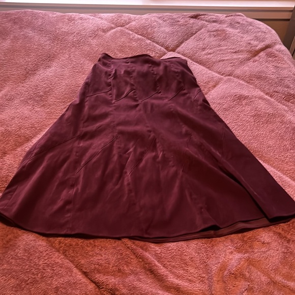 Christopher & Banks Brown Sueded Midi Skirt - Picture 2 of 12